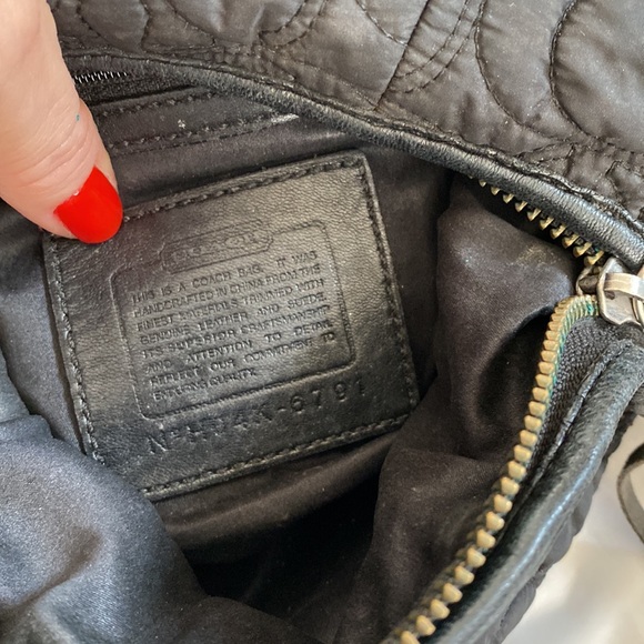 Small quilt and braided leather coach bag - Picture 3 of 3